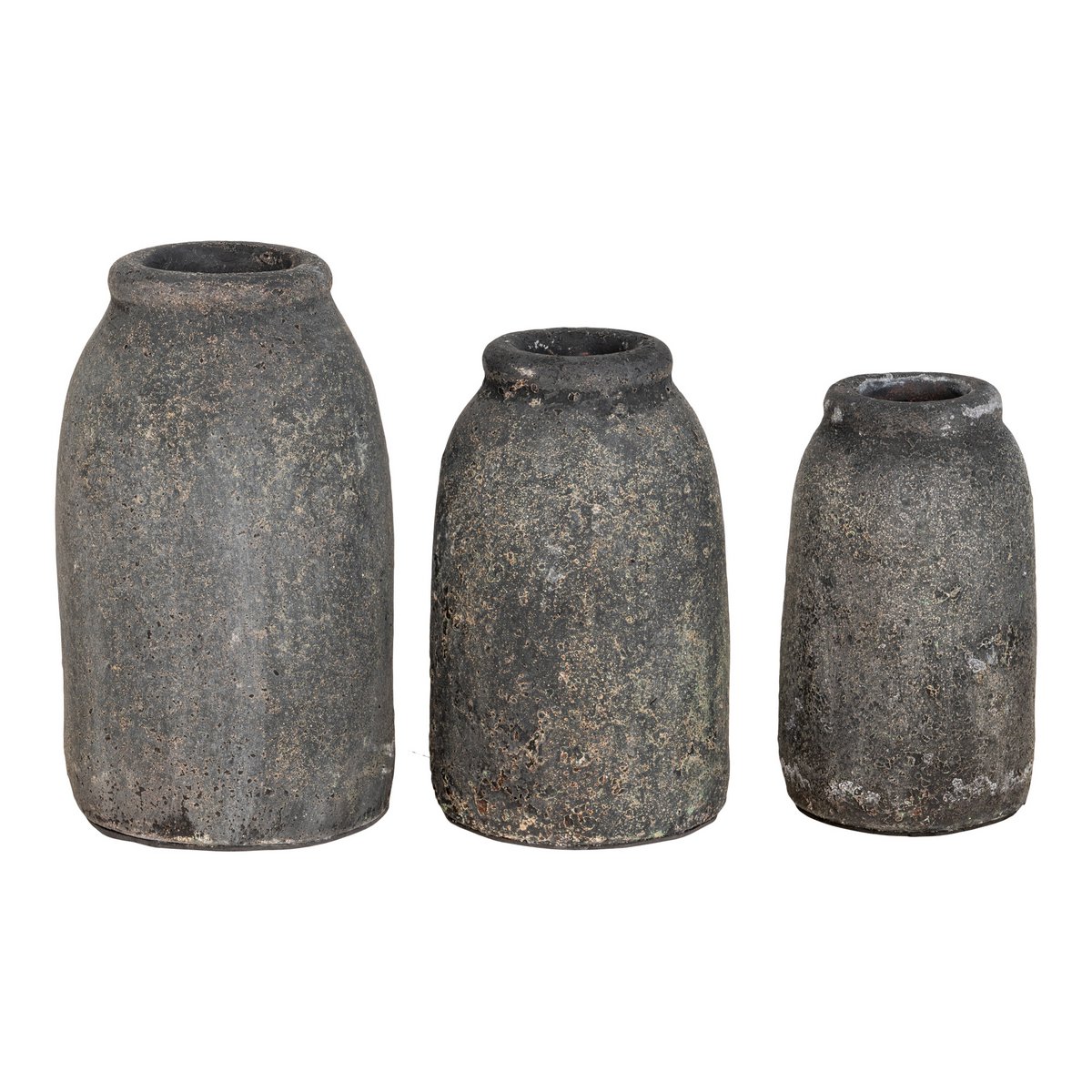 b4117006-1530-4b61-9ee2-94ce35000d3b_1200x1200_fill.jpg Velas Vase Antikgrau - 3er-Set aus Terrakotta mit antikem Finish