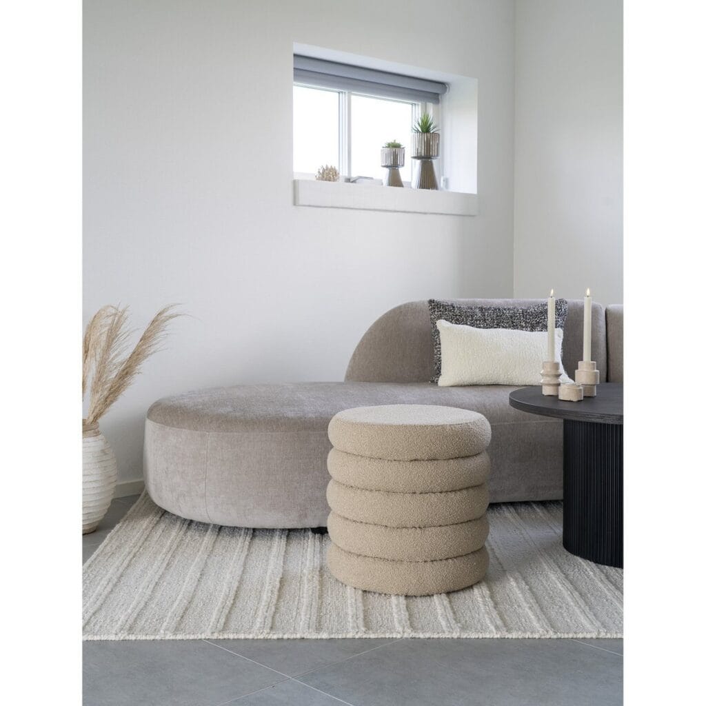 Zain Pouf Beige - vielseitiger Pouf mit Stauraum