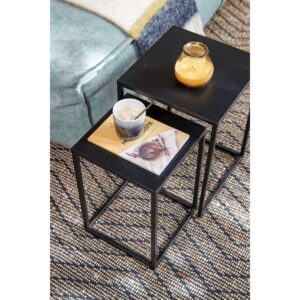 Goa Beistelltischset Schwarz von Mica Decorations – vielseitige Tische aus Eisen