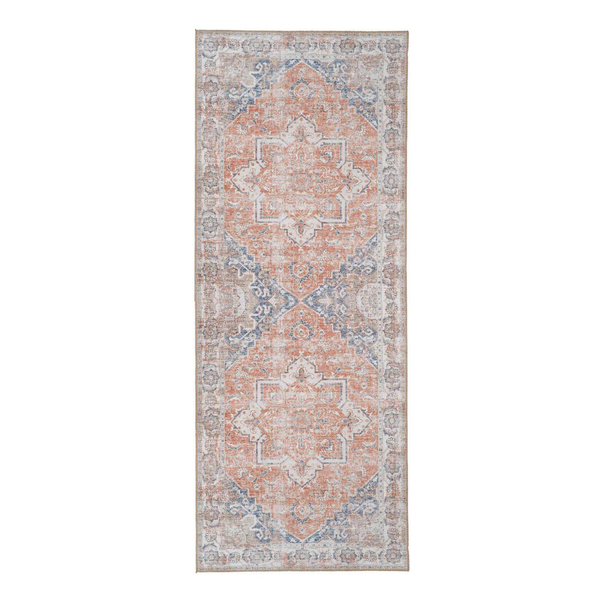 d2190d15-d0c6-4c5d-b1a6-4ce6389500c9_1200x1200_fill.jpg Hira Flurläufer Blau/Orange - traditionelles Design aus Chenille-Polyester