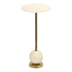 Salo Beistelltisch Messing/Marmor - elegantes Design aus Marmor und Messing
