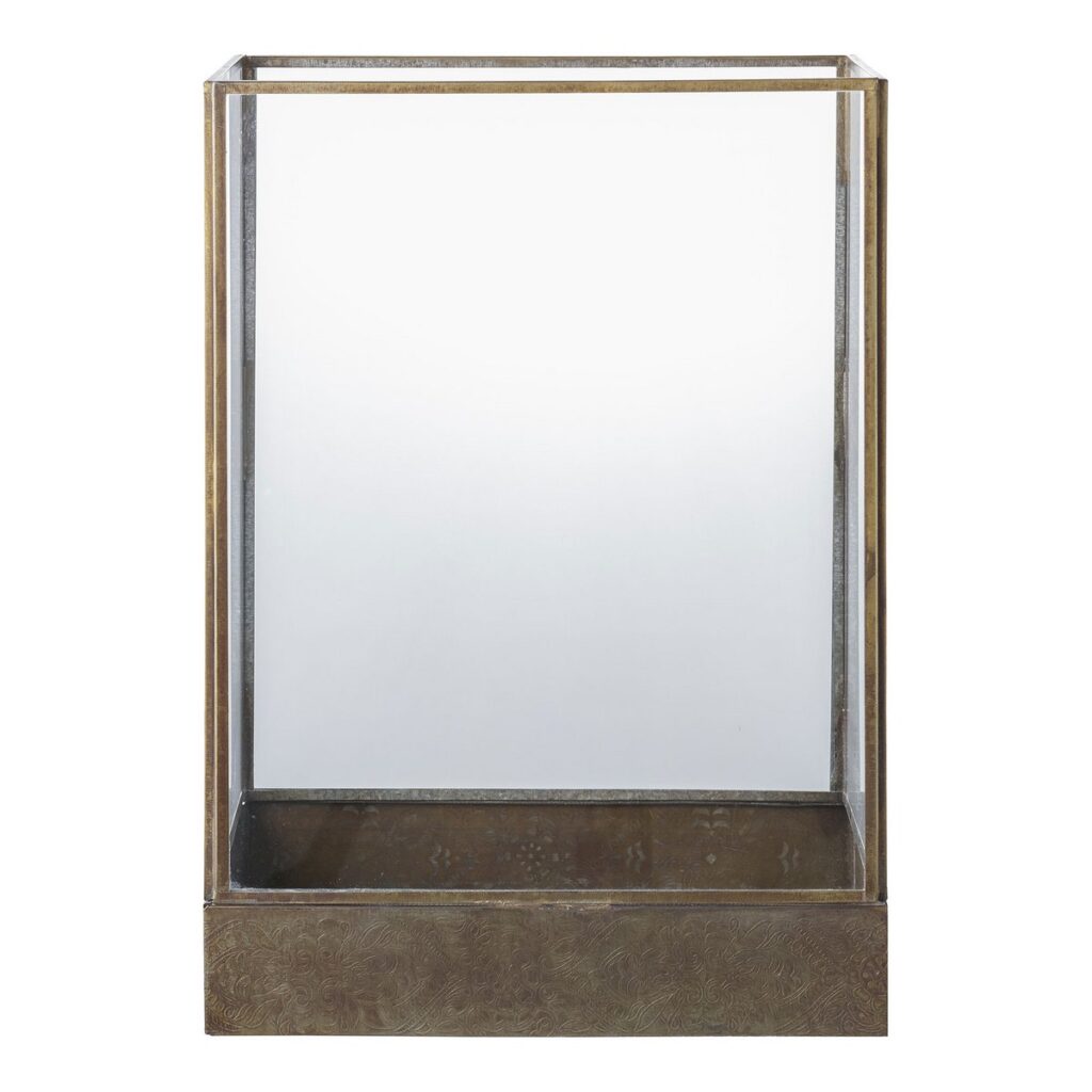 Manali Windlicht - Laterne aus Metall und Glas in Antik-Messing-Optik