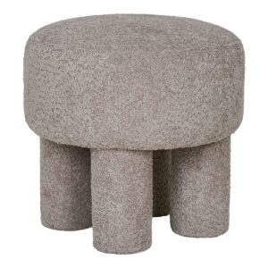 Perth Pouf Grau - stilvolle Sitzgelegenheit aus Polyester und Schaumstoff
