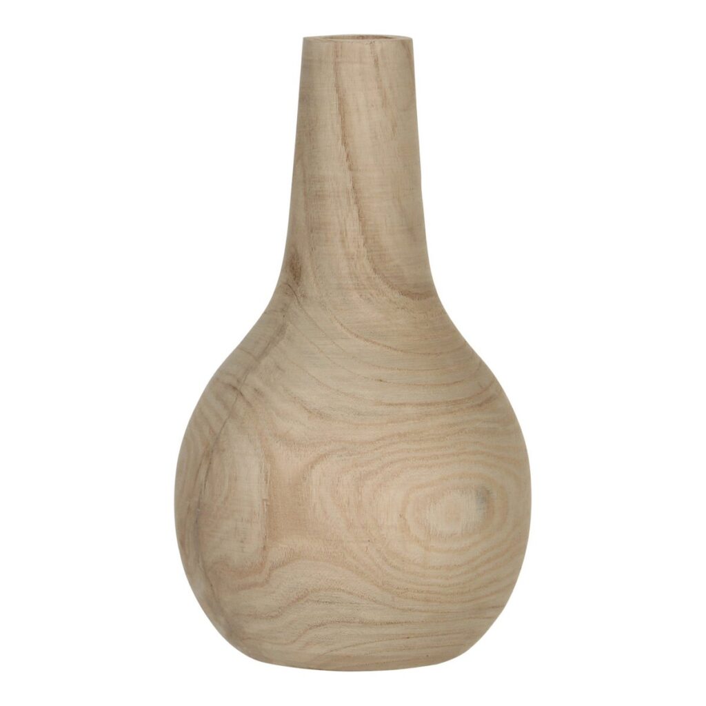 Pina Vase Hellbraun von Mica Decorations aus Paulownia-Holz