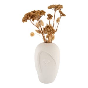 Serina Vase Sand - Keramik mit stilisiertem Gesichtsdesign