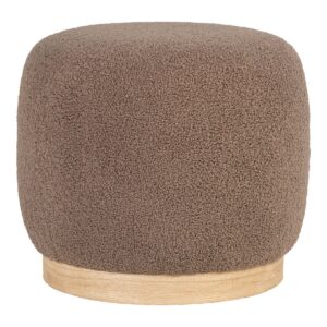 Belfort Pouf Braun - gemütliches Akzentstück aus Teddystoff