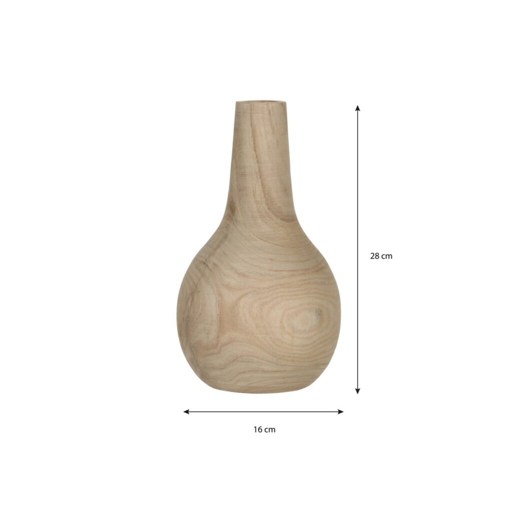 Pina Vase Hellbraun von Mica Decorations aus Paulownia-Holz