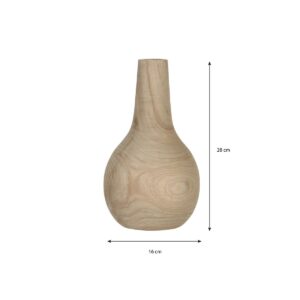 Pina Vase Hellbraun von Mica Decorations aus Paulownia-Holz
