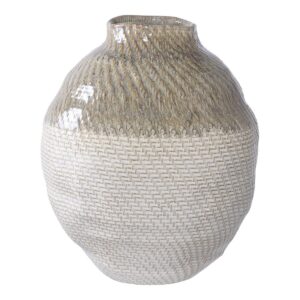 Bera Vase Beige - elegante Keramikvase in Weiß und Grün
