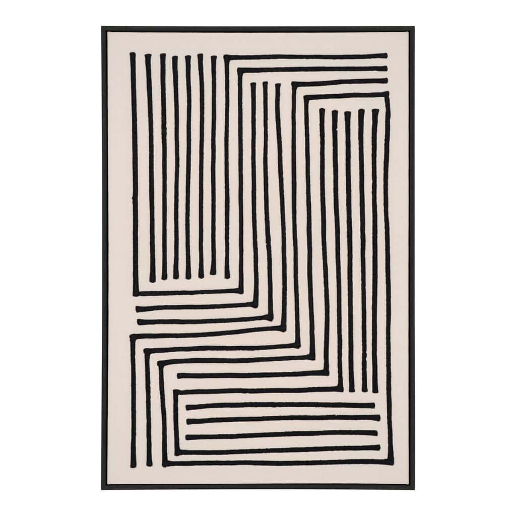 Lipari Leinwandbild Beige/Schwarz - stilvolle Wanddekoration aus Segeltuch