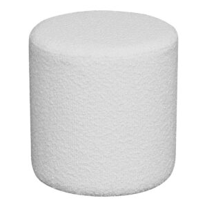 Elbi Pouf Weiß - stilvolles Akzentstück aus Bouclé-Stoff