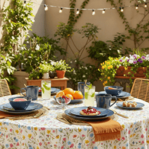 Malin Geschirrset Blau/Grau - 16-teiliges Steinzeug Geschirrset