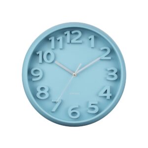 Hary Wanduhr Hellblau - elegante Wanduhr mit klassischen Zahlen