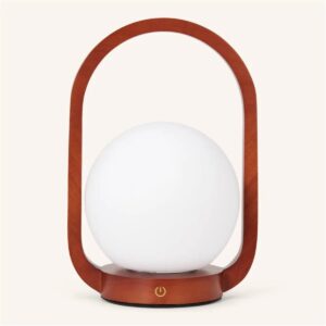 Lumo Tischlampe Kastanienbraun – kabellos und dimmbar