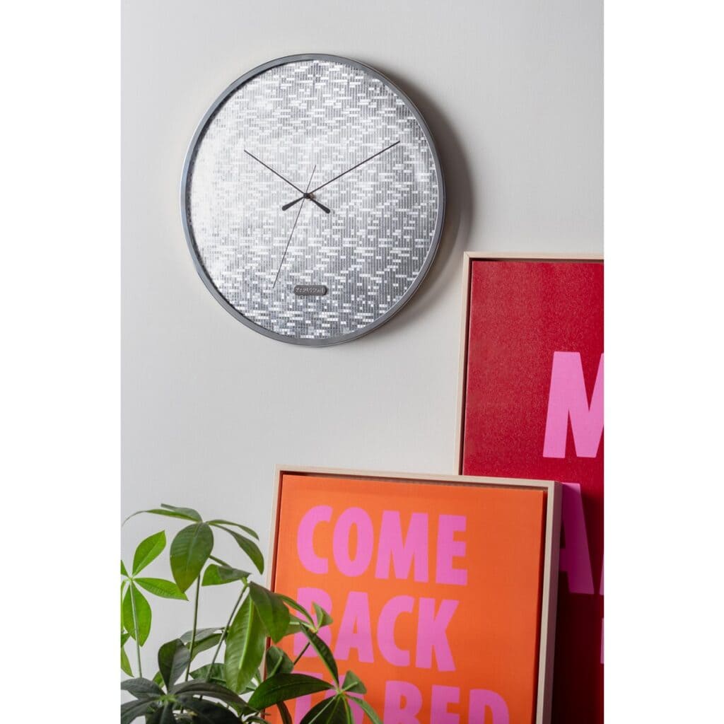 Miro Wanduhr Grau – elegante Wanduhr aus Eisen mit silbernem Design