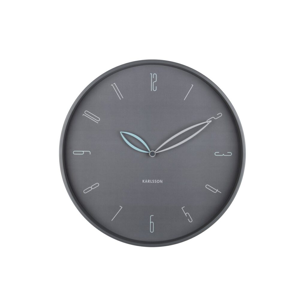 Blum Wanduhr Grau von Karlsson – elegante Wanduhr mit blütenblattähnlichen Zeigern