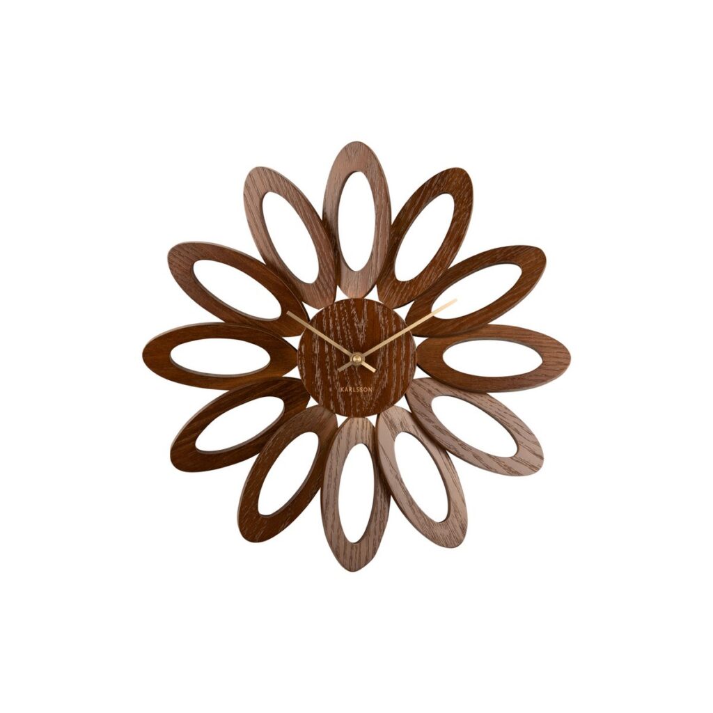 Flore Wanduhr Braun von Karlsson – elegante Holz-Wanduhr mit minimalistischem Design