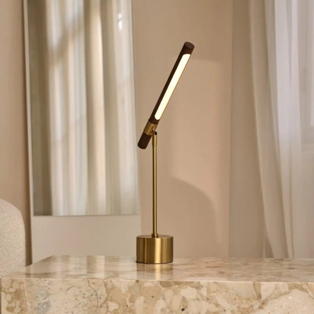 Livia Tischlampe Gold - elegante Metalllampe mit LED-Leuchten