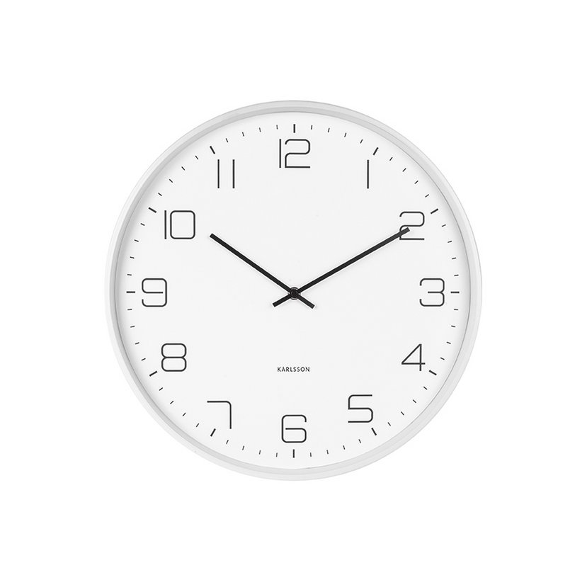 Luni Wanduhr Weiß von Karlsson – modernes Design, 40 cm Durchmesser