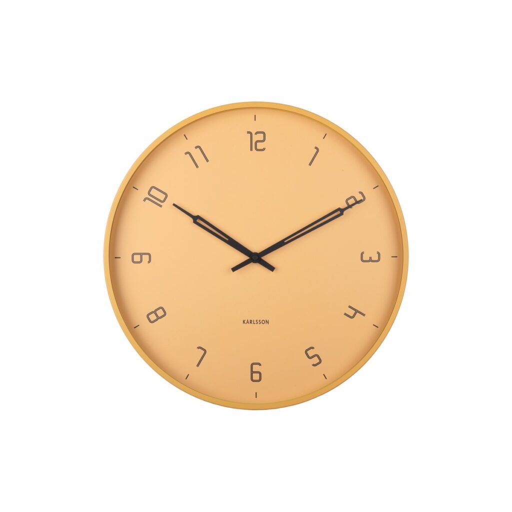 Valentin Wanduhr Gelb von Karlsson – elegantes Design, 40 cm Durchmesser
