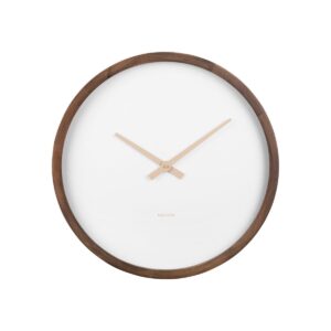 Cinder Wanduhr Braun/Weiß von Karlsson – stilvolles Design mit Holzrahmen