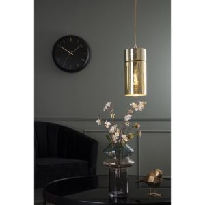 Onyx Wanduhr Schwarz von Karlsson – elegantes Design mit goldenen Details