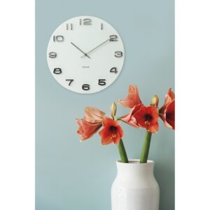 Tria Wanduhr Weiß von Karlsson – elegante Glaswanduhr im Retro-Design