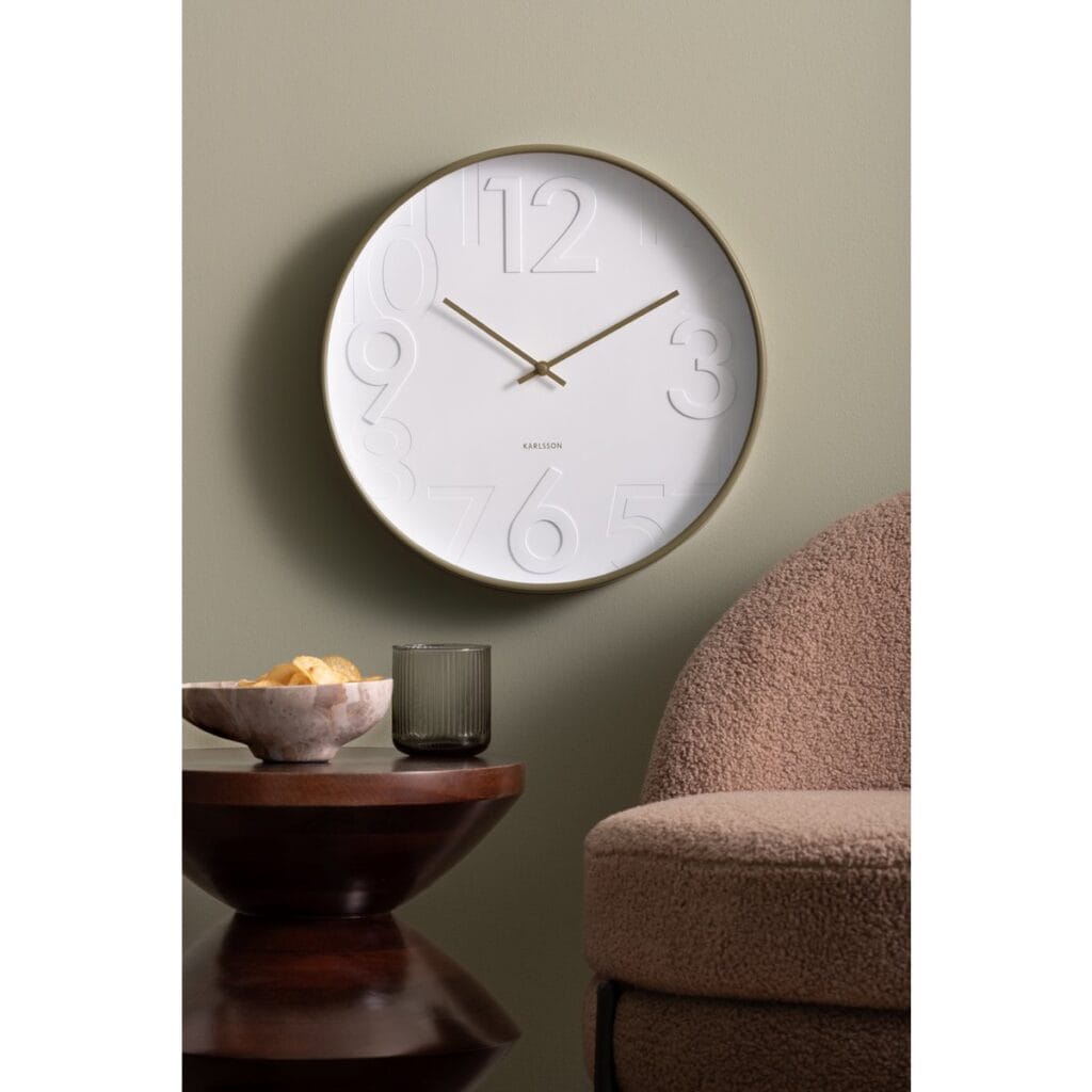 Blance Wanduhr Weiß/Grün von Karlsson – minimalistisches Design