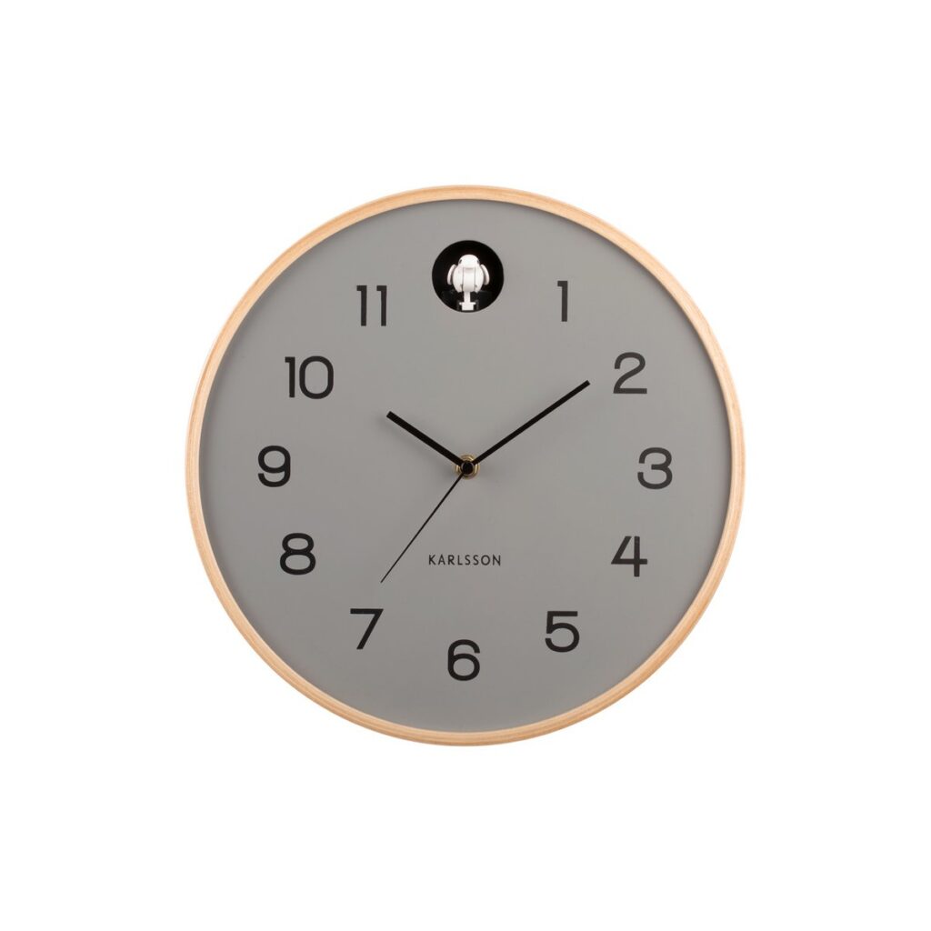 Kukkoo Wanduhr Kuckuck Grau von Karlsson – stilvolles Holzdesign