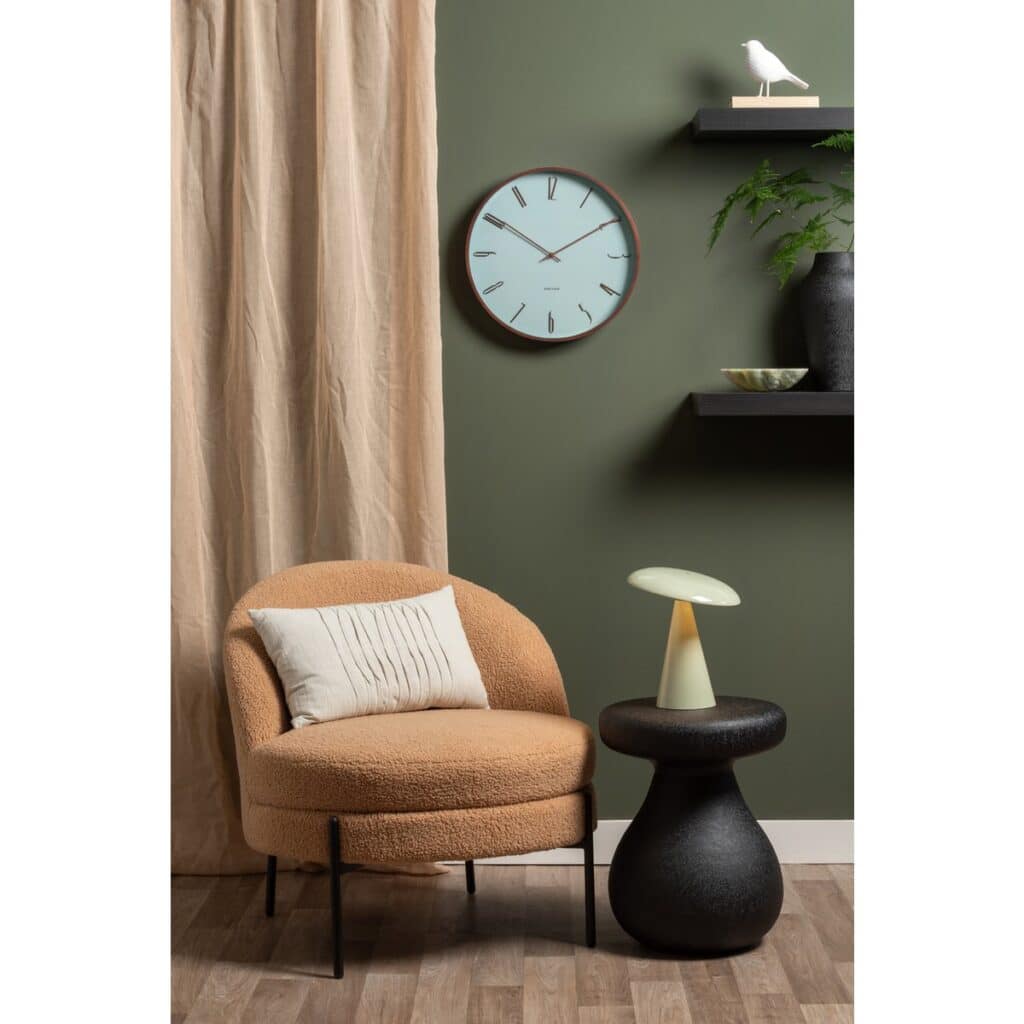 Elina Wanduhr Blau von Karlsson - stilvolles Holzgehäuse