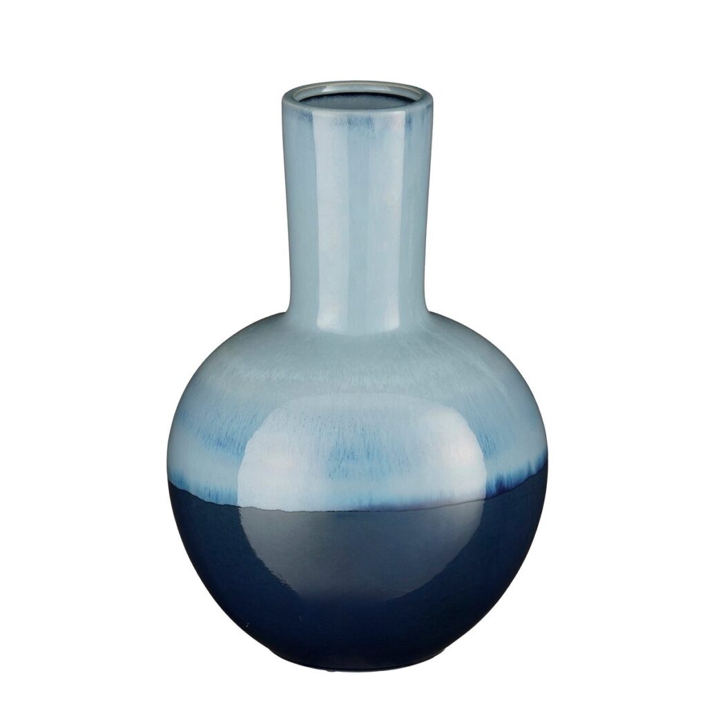 Helin Vase Blau von Mica Decorations, handgefertigte Keramikvase