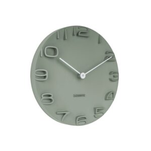 Liva Wanduhr Grün von Karlsson – modernes Design mit schwarzem Zifferblatt und Chromzeigern