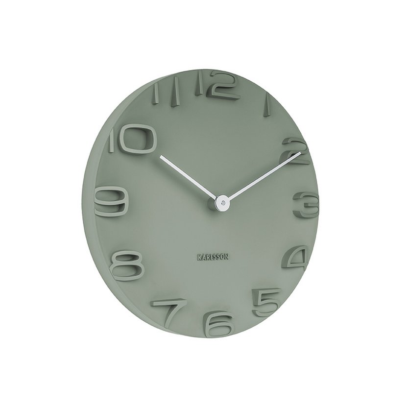 8aaa8717-07c0-4d5f-905b-ec8322c18c74_1200x1200_fill.jpg Liva Wanduhr Grün von Karlsson – modernes Design mit schwarzem Zifferblatt und Chromzeigern