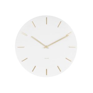 Raven Wanduhr Weiß/Gold von Karlsson – moderne Wanduhr mit goldenen Details