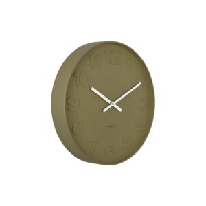 Oliv Wanduhr Dunkelgrün von Karlsson – minimalistisches Design aus Stahl