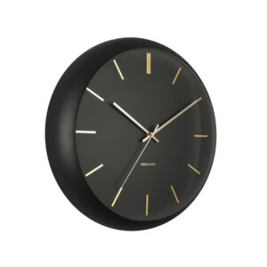 Onyx Wanduhr Schwarz von Karlsson – elegantes Design mit goldenen Details