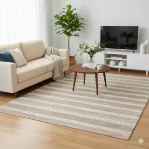 Kavali Teppich Natur/Elfenbein - handgewebt, 160x230 cm