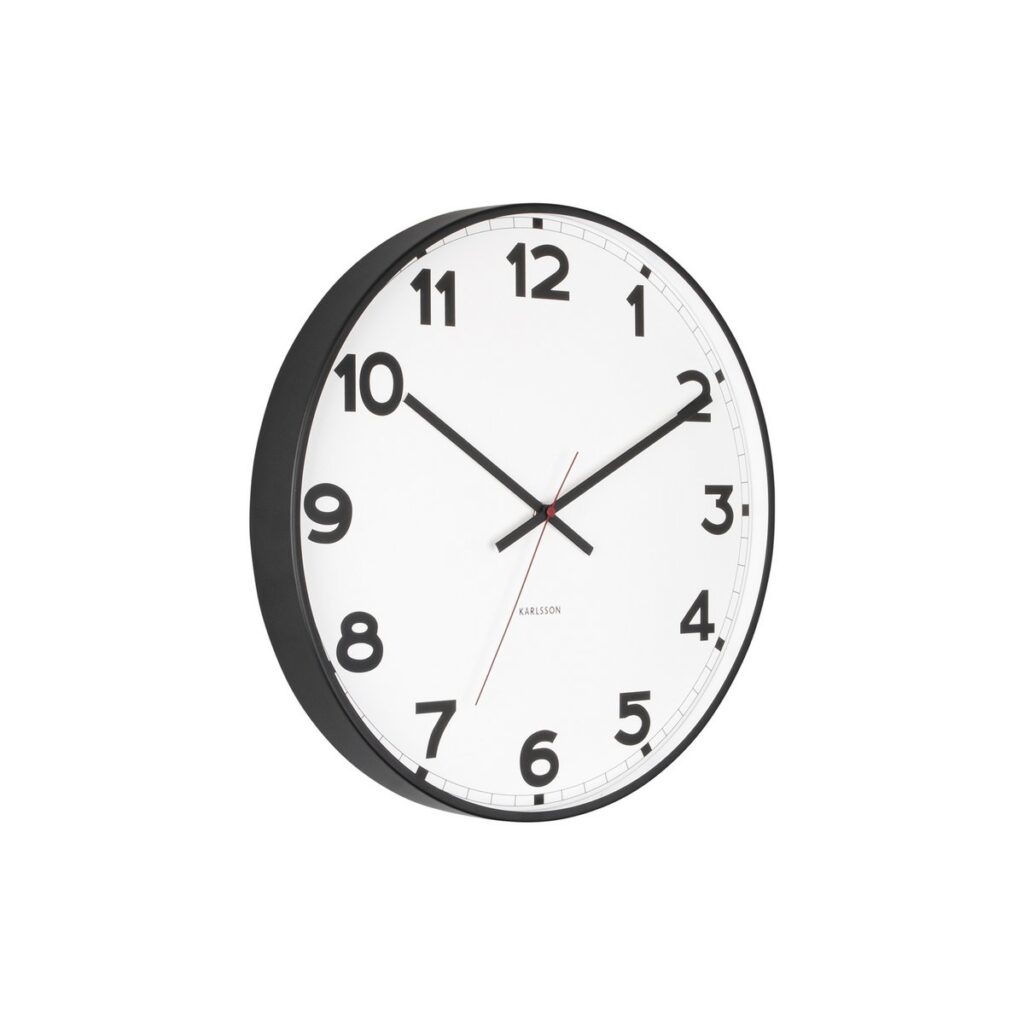 Aurum Wanduhr Schwarz/Weiß - elegante Wanduhr aus Eisen