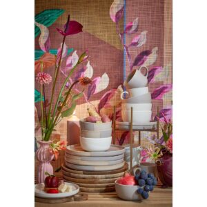 Mina Geschirrset Cremeweiß - elegantes 16-teiliges Set aus Steinzeug