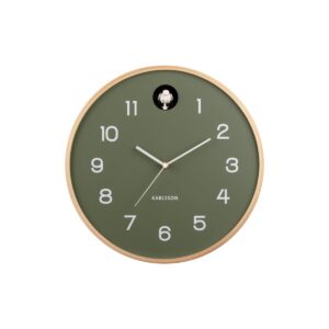 Kukko Wanduhr Kuckuck Dunkelgrün - Holzdesign, 32 cm