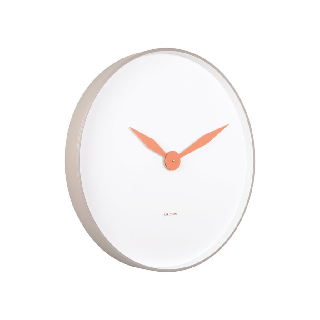 Alba Wanduhr Weiß/Grau von Karlsson – elegante Wanduhr mit minimalistischer Gestaltung