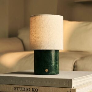 Onoda Tischlampe Dunkelgrün - elegantes Design aus Marmor